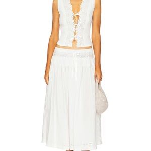 White Eyelet Lace Top and Skirt Set 
Free People Gisabelle Set in Clean …